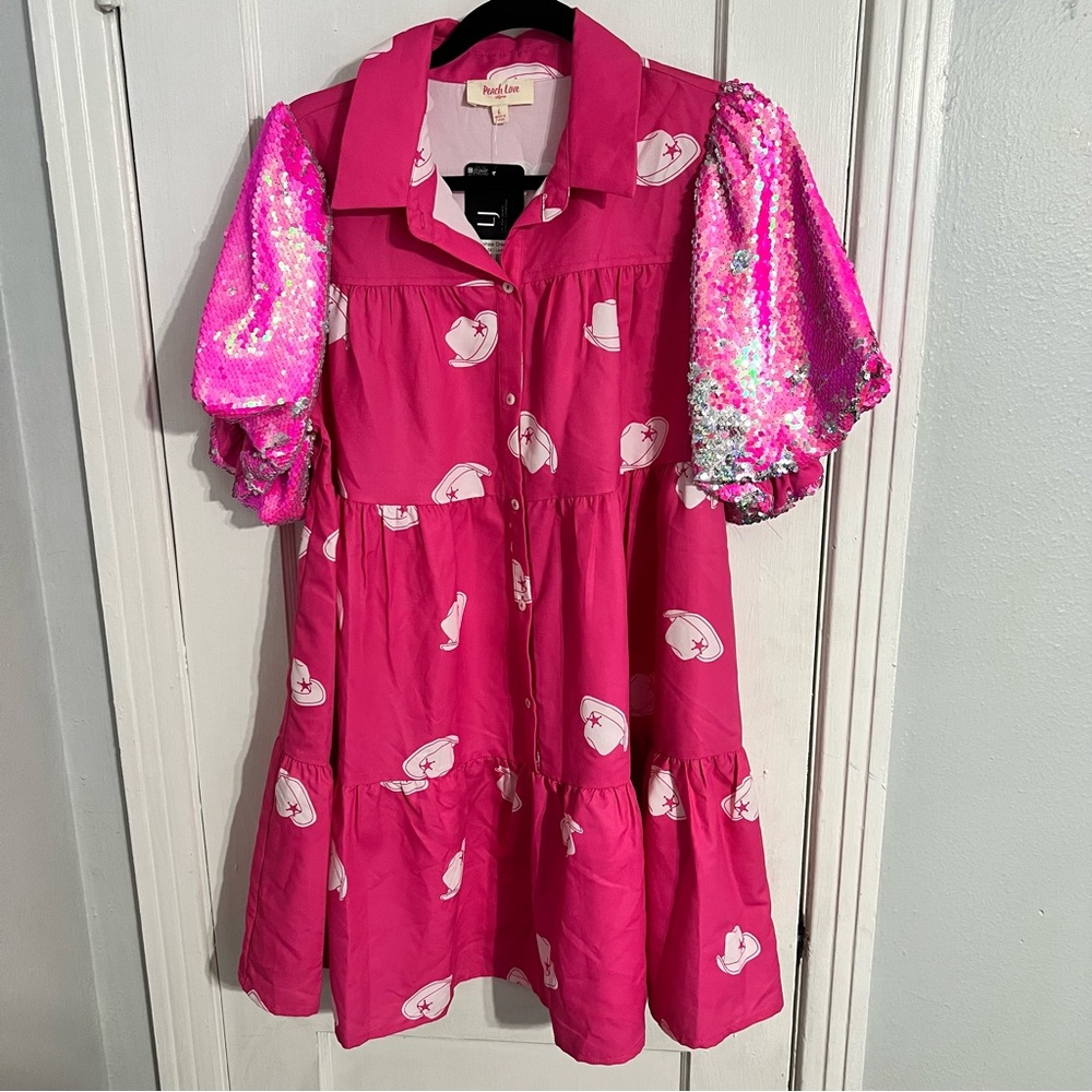 Yeehaw Dress w/ Sequin Sleeves